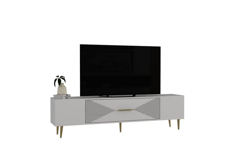 Drova TV-bænk 150 cm - Hvid/Guld - Møbler - TV borde & mediemøbler - TV-borde