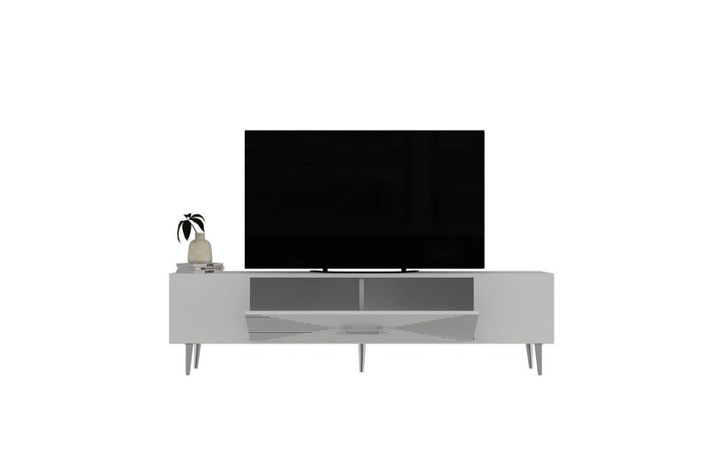 Drova TV-bænk 150 cm - Hvid/Sølv - Møbler - TV borde & mediemøbler - TV-borde