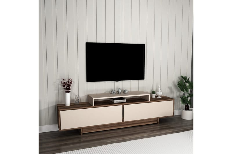 Durros TV-bænk 180 cm - Valnød/Beige - Møbler - TV borde & mediemøbler - TV-borde