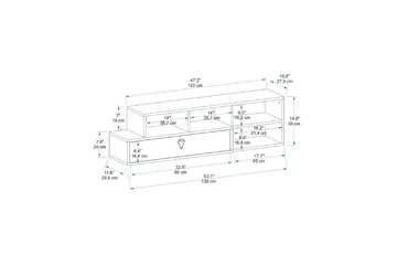 Durusu Tv-bænk 120 cm - Lysbrun/Antracit - Møbler - TV borde & mediemøbler - TV-borde