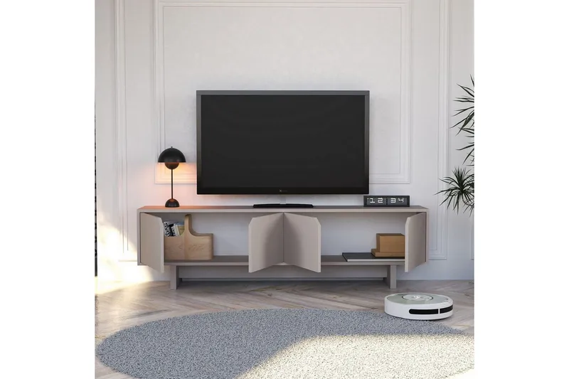 Edrion TV-bænk 180 cm - Beige - Møbler - TV borde & mediemøbler - TV-borde