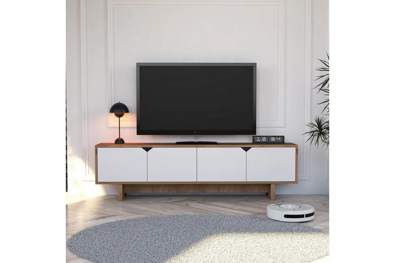 Edrion TV-bænk 180 cm - Hvid - Møbler - TV borde & mediemøbler - TV-borde