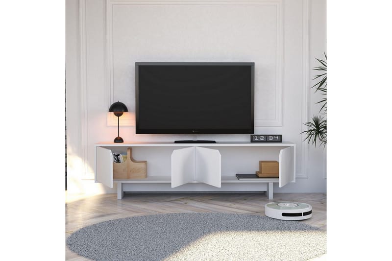 Edrion TV-bænk 180 cm - Hvid - Møbler - TV borde & mediemøbler - TV-borde
