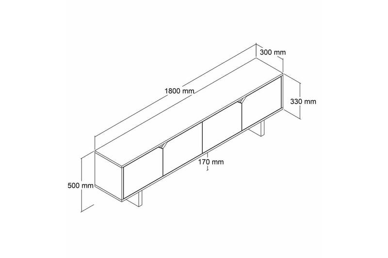 Edrion TV-bænk 180 cm - Hvid - Møbler - TV borde & mediemøbler - TV-borde