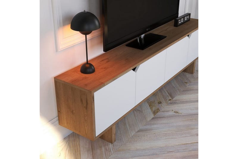 Edrion TV-bænk 180 cm - Hvid - Møbler - TV borde & mediemøbler - TV-borde