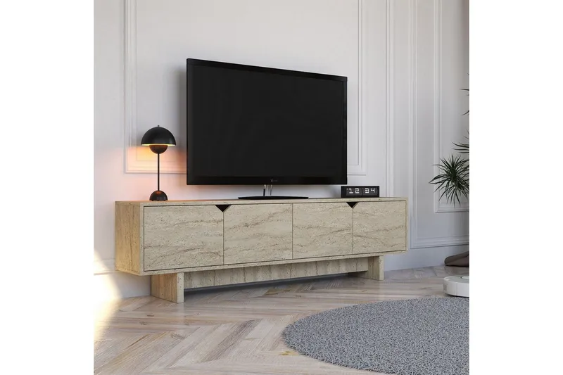 Edrion TV-bænk 180 cm - Travertin - Møbler - TV borde & mediemøbler - TV-borde