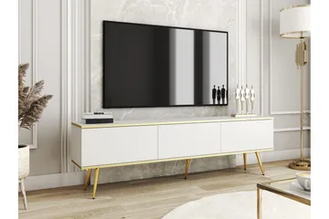 Edson Gulvstående TV-bænk 175 cm med Opbevaring i Malet Træ - Hvid - Møbler - TV borde & mediemøbler - TV-borde