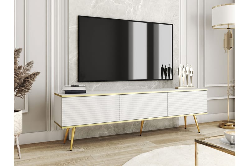 Edson TV-bænk 175 cm - Hvid - Møbler - TV borde & mediemøbler - TV-borde
