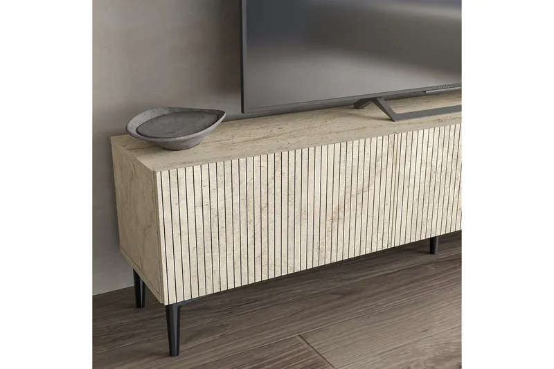 Elith TV-bænk 180 cm - Travertin - Møbler - TV borde & mediemøbler - TV-borde