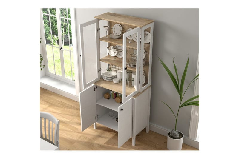 Elvan Bogreol 83 cm - Natur/Hvid - Opbevaring - Hylder & Reoler - Bogreol