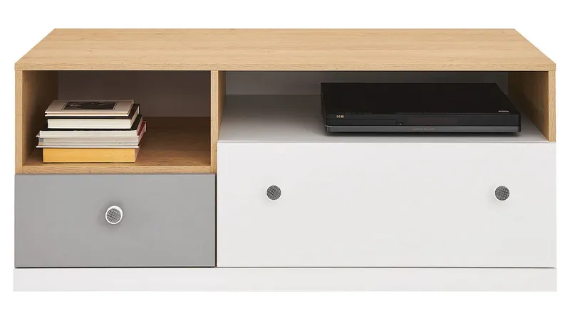 Elvaren Fritstående Tv-bord 120 cm med Opbevaring i Malet Træ, Hvid