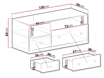 Elvaren Fritstående Tv-bord 120 cm med Opbevaring i Malet Træ - Hvid - Møbler - TV borde & mediemøbler - TV-borde