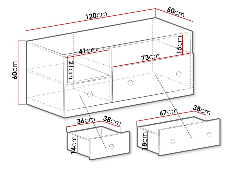 Elvaren Gulvstående tv-bord 120 cm med opbevaring i malet træ - Hvid - Møbler - TV borde & mediemøbler - TV-borde