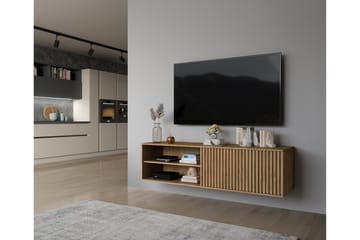 Entsian Vægophængt Tv-bænk 40 cm med Opbevaring i Eg - Brun - Møbler - TV borde & mediemøbler - TV-borde