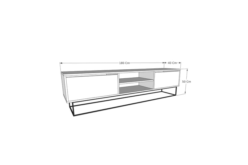 Escape Tv-bænk 180 cm - Sort/Marmor - Møbler - TV borde & mediemøbler - TV-borde