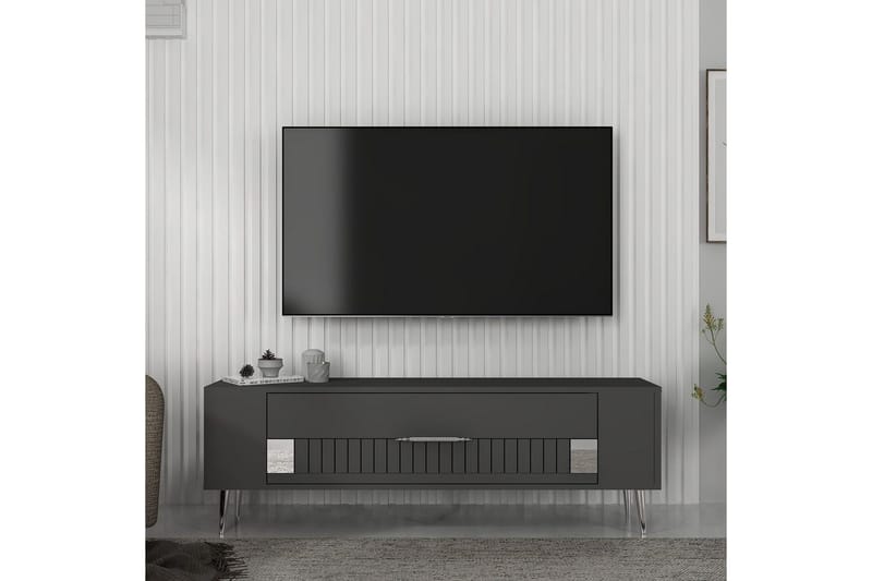 Estel TV-bænk 120 cm - Antracit/Sølv - Møbler - TV borde & mediemøbler - TV-borde