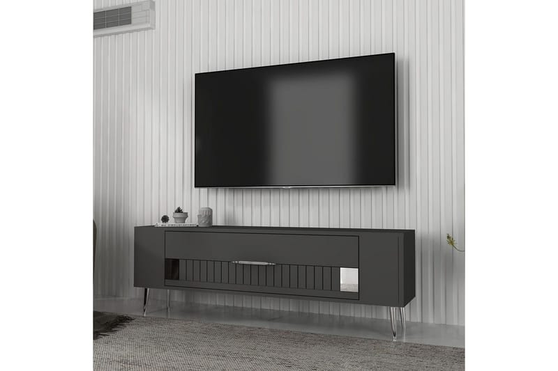 Estel TV-bænk 120 cm - Antracit/Sølv - Møbler - TV borde & mediemøbler - TV-borde