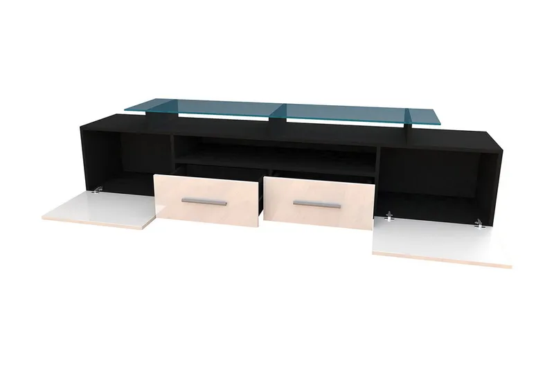 Evora TV-bord 194x39x39 cm - Beige/Grå/Hvid - Møbler - TV borde & mediemøbler - TV-borde