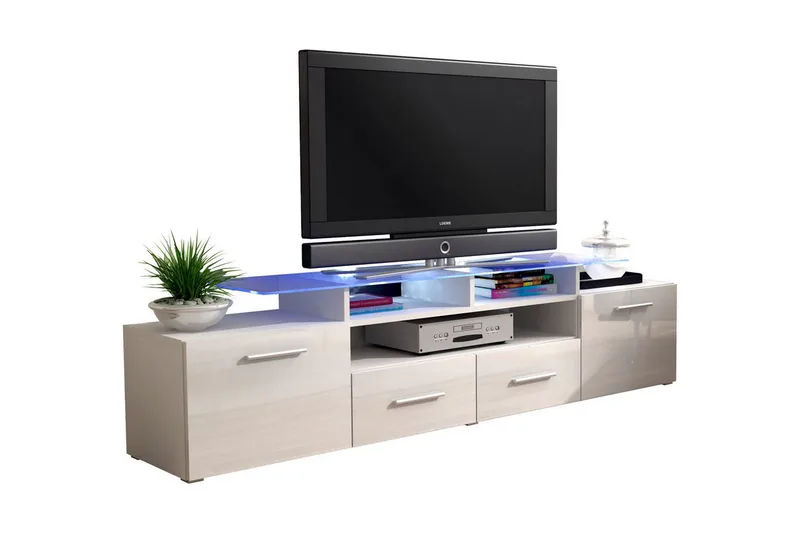 Evora TV-bord 194x39x39 cm, Beige/Grå/Hvid