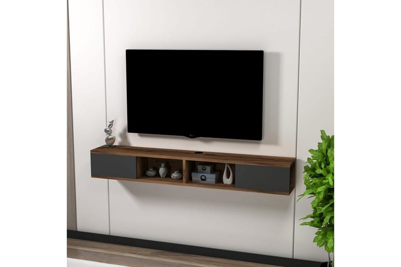 Faval TV-bænk 140 cm - Valnød/Antracit - Møbler - TV borde & mediemøbler - TV-borde
