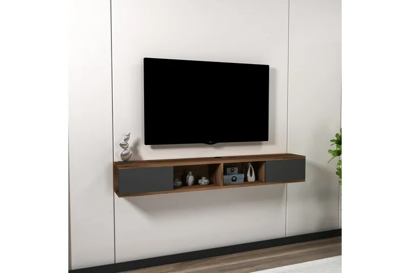 Faval TV-bænk 140 cm - Valnød/Antracit - Møbler - TV borde & mediemøbler - TV-borde