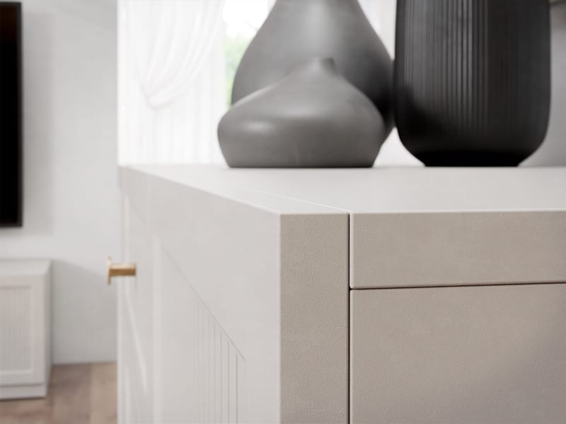 Fayric Gulvstående Tv-bænk 180 cm med Opbevaring i Malet Træ - Beige - Møbler - TV borde & mediemøbler - TV-borde