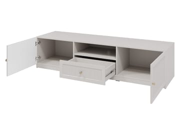 Fayric Gulvstående Tv-bænk 180 cm med Opbevaring i Malet Træ - Beige - Møbler - TV borde & mediemøbler - TV-borde