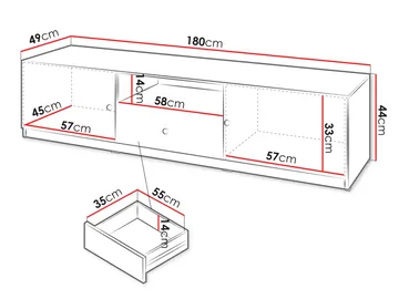 Fayric TV-bænk 180 cm - Beige - Møbler - TV borde & mediemøbler - TV-borde