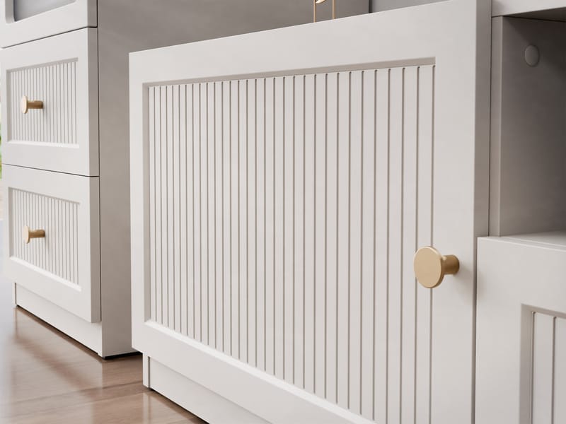 Fayric TV-bænk 180 cm - Beige - Møbler - TV borde & mediemøbler - TV-borde