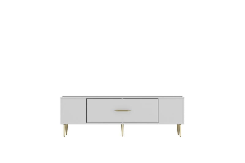 Feynor TV-bænk 150 cm - Hvid/Guld - Møbler - TV borde & mediemøbler - TV-borde