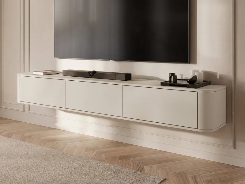 Fjora TV-bænk 200 cm - Beige - Møbler - TV borde & mediemøbler - TV-borde