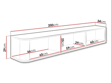 Fjora TV-bænk 200 cm - Beige - Møbler - TV borde & mediemøbler - TV-borde