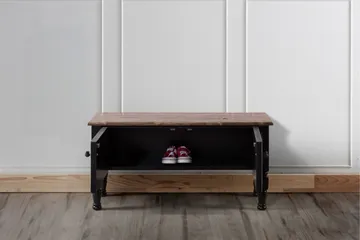 Flor Fritstående Tv-bord 100 cm med Opbevaring i Malet Træ - Sort - Møbler - TV borde & mediemøbler - TV-borde