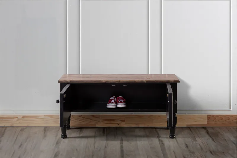 Flor Fritstående Tv-bord 100 cm med Opbevaring i Malet Træ - Sort - Møbler - TV borde & mediemøbler - TV-borde