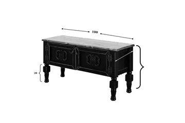 Flor Fritstående Tv-bord 100 cm med Opbevaring i Malet Træ - Sort - Møbler - TV borde & mediemøbler - TV-borde