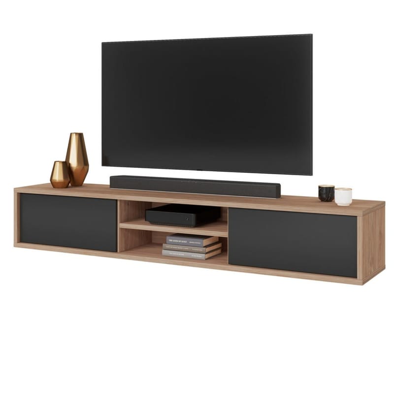 Flydende TV-stander Frida 2 Klapper Op - Antracit - Møbler - TV borde & mediemøbler - TV-borde