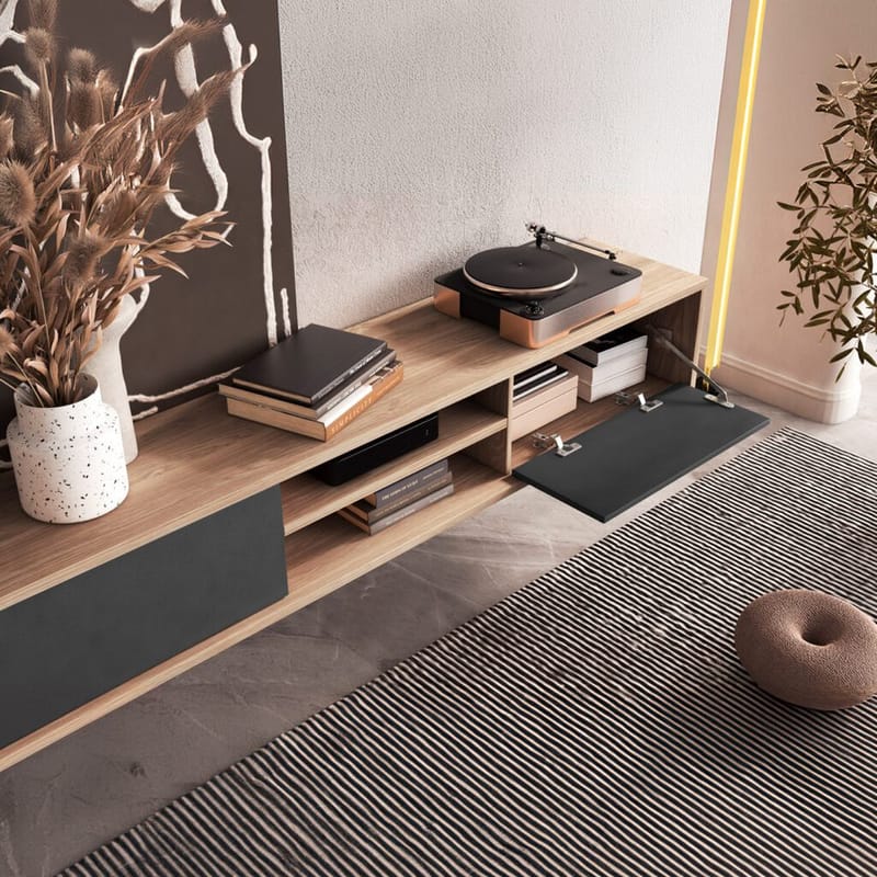 Flydende TV-stander Frida 2 Klapper Op - Antracit - Møbler - TV borde & mediemøbler - TV-borde