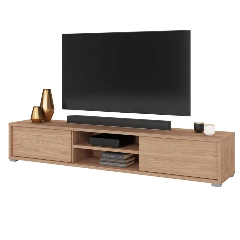 Flydende TV-stander Frida 2 Klapper Op - Oliebehandlet eg - Møbler - TV borde & mediemøbler - TV-borde