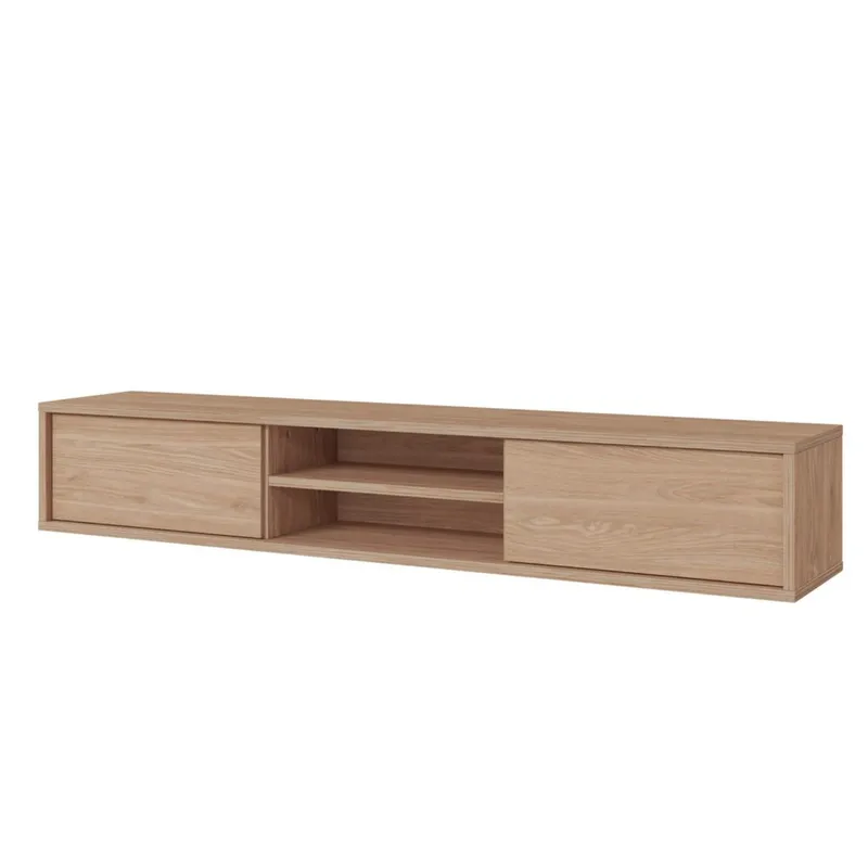 Flydende TV-stander Frida 2 Klapper Op - Oliebehandlet eg - Møbler - TV borde & mediemøbler - TV-borde