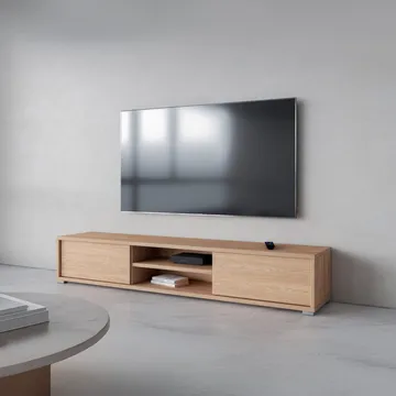Flydende TV-stander Frida 2 Klapper Op - Oliebehandlet eg - Møbler - TV borde & mediemøbler - TV-borde