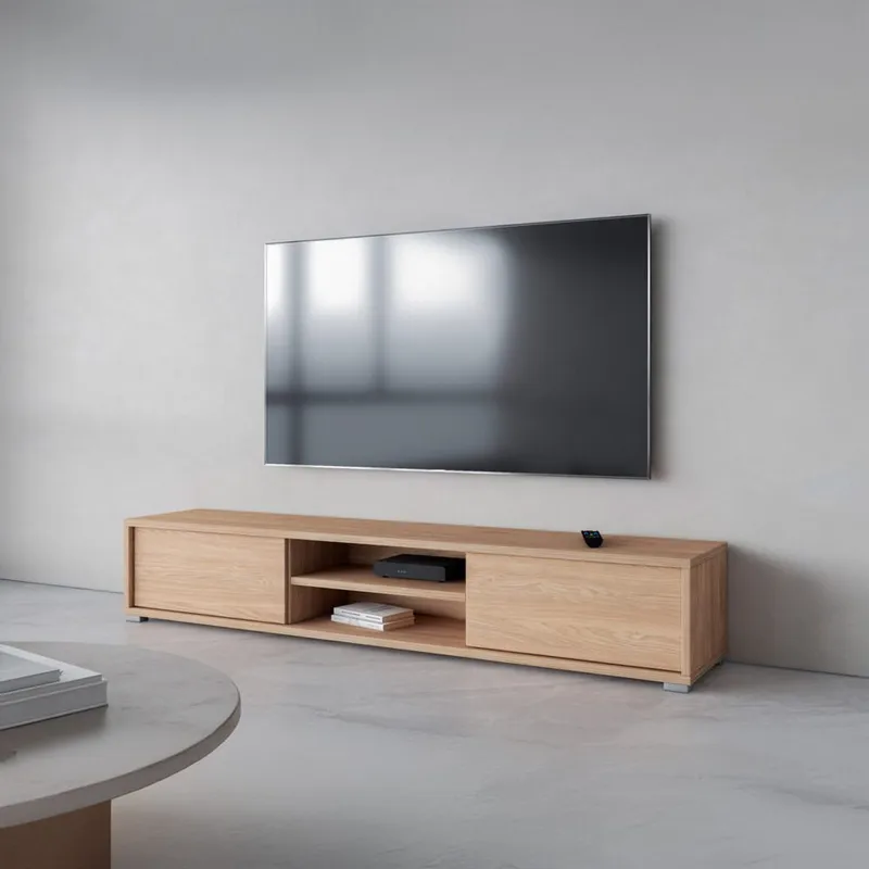 Flydende TV-stander Frida 2 Klapper Op - Oliebehandlet eg - Møbler - TV borde & mediemøbler - TV-borde