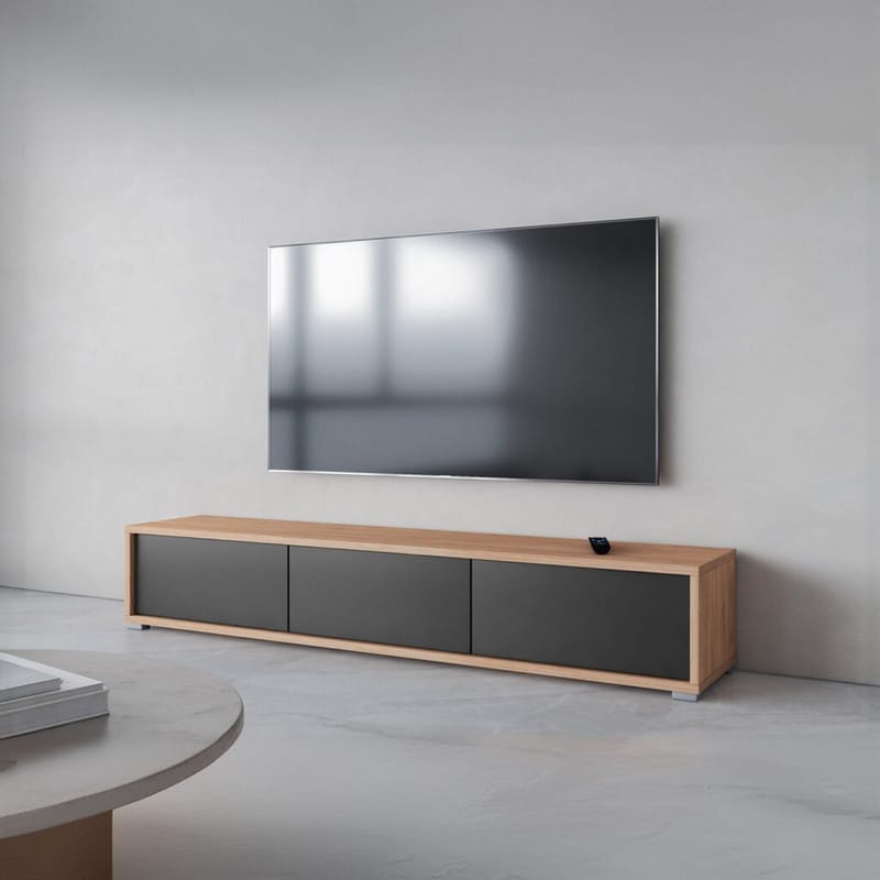 Flydende TV-stander Frida 3 Klapper Op - Antracit - Møbler - TV borde & mediemøbler - TV-borde