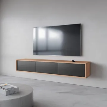 Flydende TV-stander Frida 3 Klapper Op - Antracit - Møbler - TV borde & mediemøbler - TV-borde