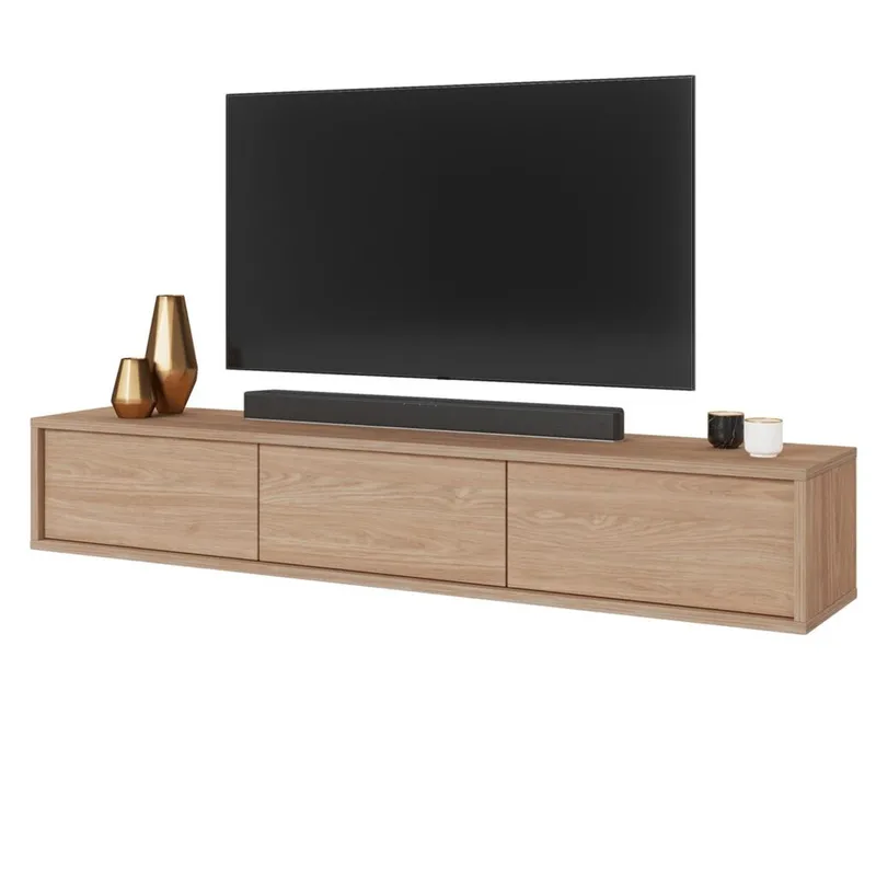 Flydende TV-stander Frida 3 Klapper Op - Oliebehandlet eg - Møbler - TV borde & mediemøbler - TV-borde