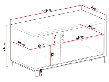 Fonti TV-bænk 118 cm - Brun|sort - Møbler - TV borde & mediemøbler - TV-borde