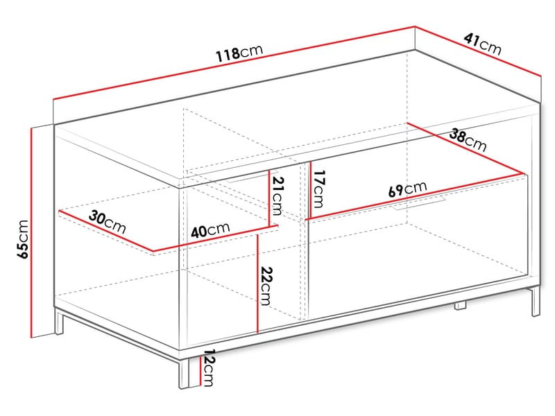 Fonti TV-bænk 118 cm - Brun|sort - Møbler - TV borde & mediemøbler - TV-borde