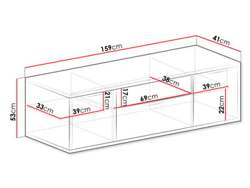 Fonti Tv-bord 159 cm i Træ - Brun - Møbler - TV borde & mediemøbler - TV-borde