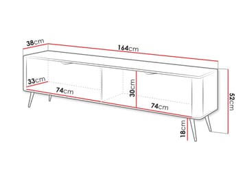Forba TV-bænk 164 cm - hvid - Møbler - TV borde & mediemøbler - TV-borde