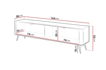 Forba TV-benk 164 cm - Beige - Møbler - TV borde & mediemøbler - TV-borde
