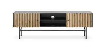 Francisca TV-bænk 155 cm - Sort/Eg - Møbler - TV borde & mediemøbler - TV-borde